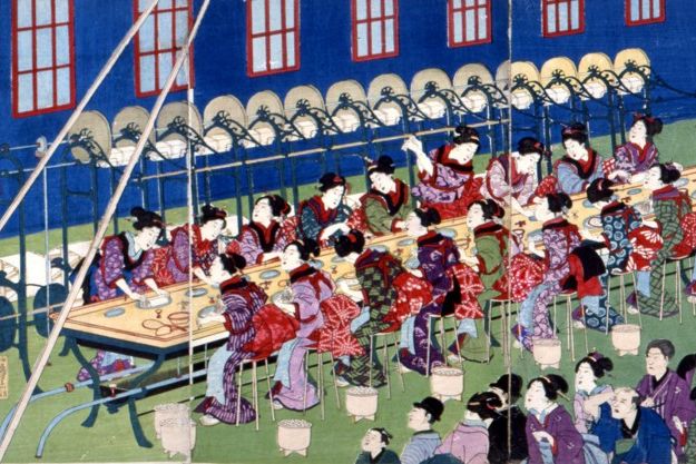 大日本内国勧業博覧会 製糸器械之図 二代歌川国明／1877（明治10）年