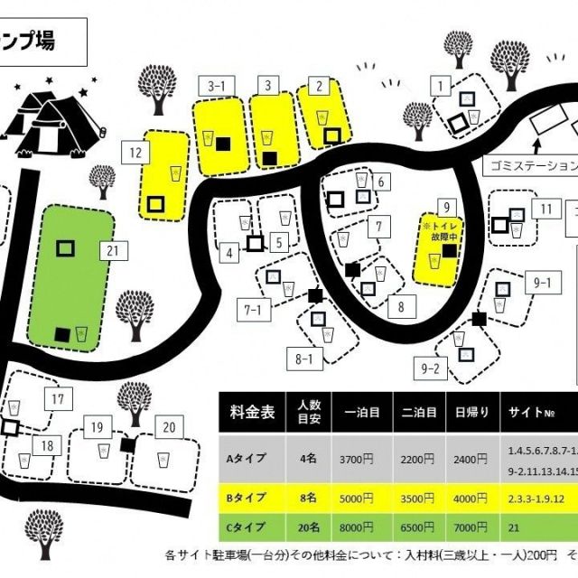 オートキャンプ場サイト