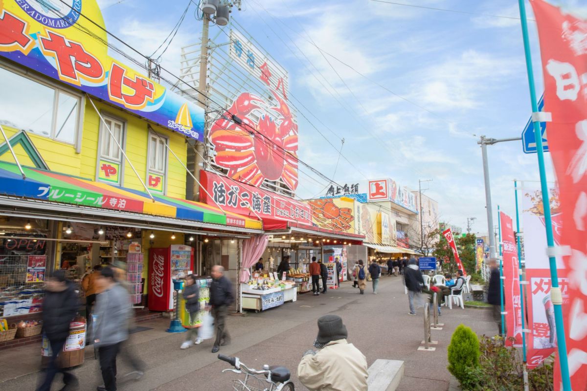 まるでお魚天国♪寺泊の魚の市場通り