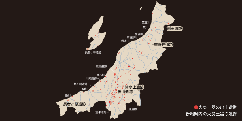 新潟県内の火炎土器の遺跡